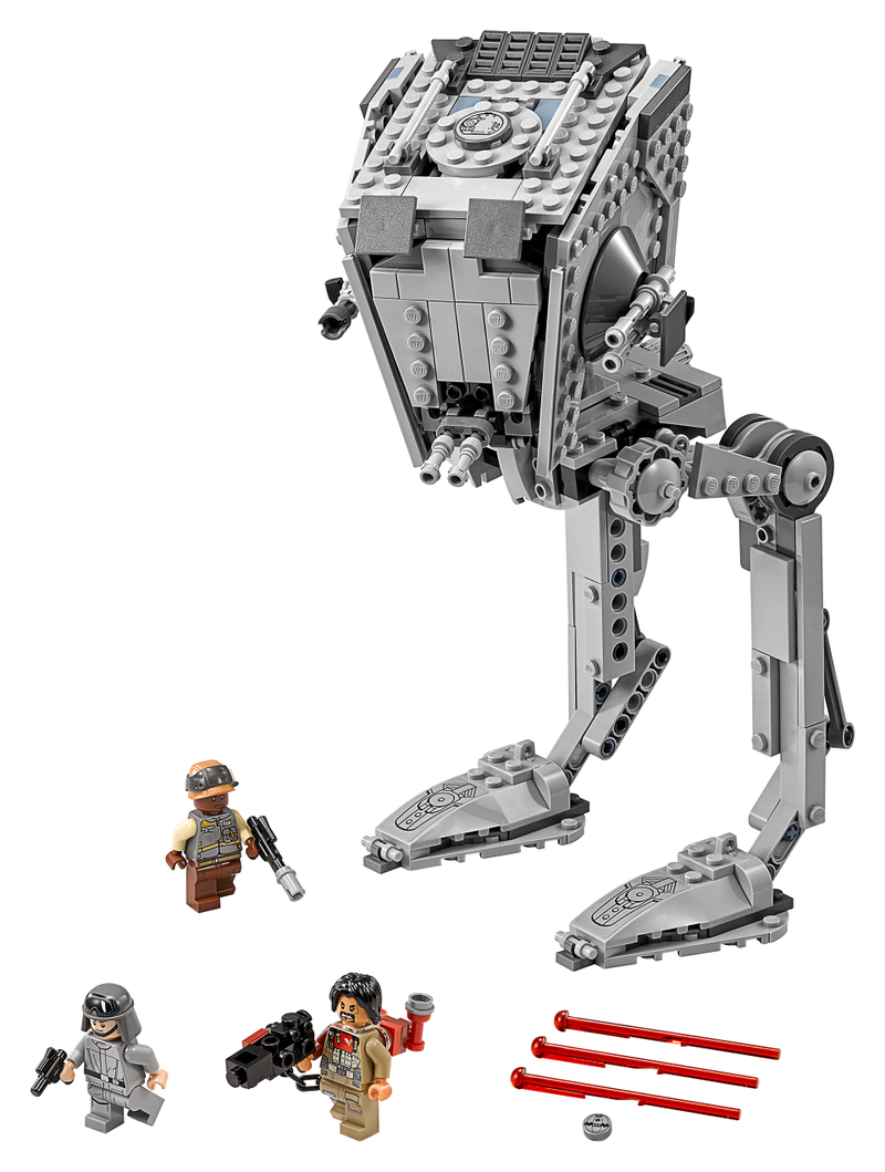 75153 - AT-ST Walker Go on the hunt for Baze and the Rebel Trooper aboard the All Terrain Scout Transport. Open the top hatch, load up the AT-ST Driver and move the legs to speed into action. When you’ve tracked them down, turn the wheel to rotate the top and prepare to fire the spring-loaded shooters! Can Baze and the trooper escape the advancing AT-ST? That’s for you to decide... $39.99